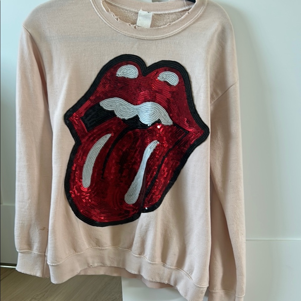 MadeWorn Red and Pink Crew Neck Sweater with Iconic Design